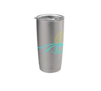 Lineografia minimalista Sun Ocean Wave Bicchiere termico in acciaio inox doppia parete