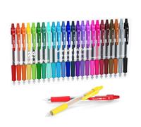 Lineon Penne Gel Colorate Retrattili 24 Colori, Punta Media (0.7 mm), Set di Penne per Scrittura e Disegno