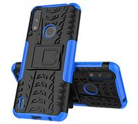 Liner Cover per Motorola Moto E7 Power, Antiurto Protezione Silicone con Supporto Pieghevole Nascosto Kickstand Rugged Custodia Case per Motorola Moto E7 Power - Blu