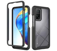 Liner Cover per Xiaomi Mi 10T PRO 5G / Mi 10T 5G, Rugged Custodia Trasparente Full Body Antiurto Rigida PC Soft TPU Sottile Bumper Silicone Protettiva, Staccabile Cellulare Case - Nero/Clear