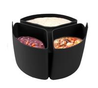 Liner in silicone non stick, lento cooker divider, 3-Compartment, Heat-Resistant Food-Grade Cooking Accessory for Meal Prep, Diet Meal Separation, Easy Clean Cooking