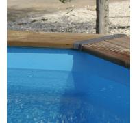 Liner Overlap blu per piscina ovale 730x375 h120