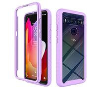 Liner Trasparente Cover per TCL 10L / TCL 10 Lite, Rugged Custodia Full Body Antiurto Rigida PC Soft TPU Sottile Bumper Silicone Protettiva Case per TCL 10L / TCL 10 Lite - Viola Chiaro