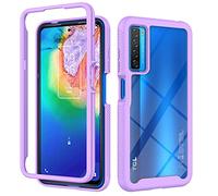 Liner Trasparente Cover per TCL 20 5G/TCL 20S/TCL 20L+/TCL 20L Plus, Rugged Custodia Full Body Antiurto Rigida PC Soft TPU Sottile Bumper Silicone Protettiva Case - Viola Chiaro