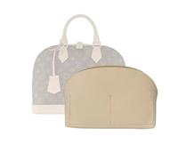 LinerLink Alma BB PM MM Borsa Organizer | Inserto per borsa personalizzato fatto a mano | Fodera in feltro da 2 mm | Shaper borsa da donna (beige, rosso)