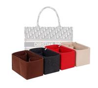 LinerLink Organizer per borse Dior per libri di medie dimensioni (36,5 x 28 x 17,5 cm) | organizer per borse fatto a mano | inserto per borsa personalizzato | fodera in feltro da 2 mm (nero, stile B)