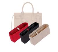 LinerLink Organizer per borse YSL Sac de Jour Nano (22 x 18 x 10,5 cm), inserto per borse personalizzato fatto a mano, fodera in feltro da 2 mm, modellatore per borsa da donna (nero, stile A: