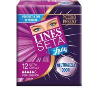 Lines Assorbenti Lines Seta Ultra Lady con ali, 12 pezzi