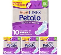 Lines Assorbenti Petalo Ultra Lungo Ali, 10 Pezzi (Confezione da 4)