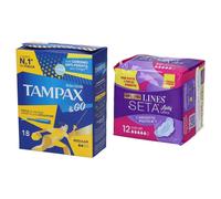 Lines Assorbenti Seta Ultra Lady con Ali + Tampax &Go Regular 1 St