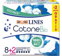 Lines Cotone Assorbenti In Cotone Ultra Notte, 10pz