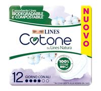 2 Confezioni (24 Assorbenti) Lines Cotone Ultra con Ali 100% Cotone Assorbente