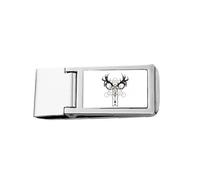 Lines Depict Mystery Horn Slim Money Clip Acciaio Titolare Tasca Portafoglio
