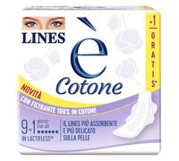 Lines Assorbenti E' Cotone con ali, assorbente esterno, 10 pezzi
