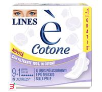 Lines Assorbenti E' Cotone con ali, assorbente esterno, 10 pezzi
