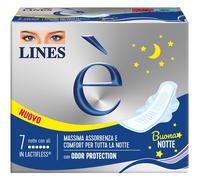Lines È Notte Assorbente con ali per la notte e i flussi abbondanti, 7 assorbenti