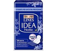 Lines Assorbenti Idea Notte Extralungo con ali ripiegati Massima Assorbenza 14 pezzi