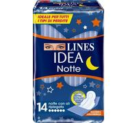 Lines Assorbenti Idea Notte Extralungo con ali ripiegati Massima Assorbenza 14 pezzi