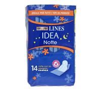 Lines Assorbenti Idea Notte Extralungo con ali ripiegati Massima Assorbenza 14 pezzi