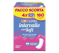 LINES INTERVALLO COTTON SOFT, 160 proteggislip distesi | Salvaslip per piccole perdite, delicato come cotone, traspirante, neutralizza odore,confezione scorta