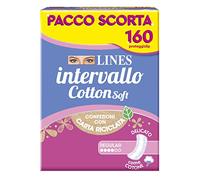 LINES INTERVALLO COTTON SOFT, proteggislip disteso, salvaslip per piccole perdite, delicato come cotone, traspirante, neutralizza odore