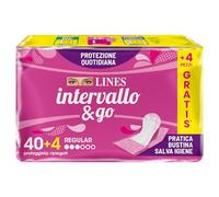 LINES INTERVALLO & GO, 44 proteggislip ripiegati in bustina, protezione quotidiana, neutralizza odori, per piccole perdite