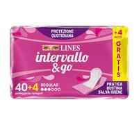 LINES INTERVALLO & GO, salvaslip, proteggislip ripiegato in bustina, protezione quotidiana, neutralizza odori, per piccole perdite