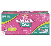 LINES INTERVALLO VELO FLOWER, 42 proteggislip distesi | Salvaslip per piccole perdite, freschezza e protezione quotidiana, sottilissimo, ultra flessibile, con essenza floreale