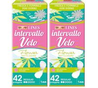 Lines Intervallo Velo Flower, Confezione da 84 Proteggislip