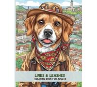 Lines & Leashes: Minimalist Traveling Dogs Coloring Book for Adults