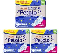 Lines Petalo Assorbenti Ultrasottile Notte, 9 Pezzi (Confezione da 3)