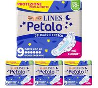 Lines Petalo Assorbenti Ultrasottile Notte, 9 Pezzi (Confezione da 4)