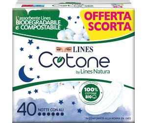 Lines Quadripack Cotone Ali Notte x 32+8