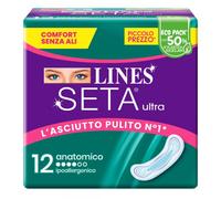 LINES SETA ULTRA ANATOMICO - ASSORBENTI FLUSSO ABBONDANTE E NOTTE - 12PZ