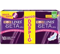 lines Seta Ultra Assorbente Lungo Con Ali 18 pezzi Pacco Doppio