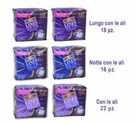 12 Confezioni (96 Assorbenti) Lines Seta Ultra Notte con Ali Ipoallergenico