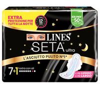 128pz Lines Seta Ultra Extra Notte assorbenti donna con ali anti-odore 36cm