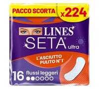 LINES SETA ULTRA FLUSSI LEGGERI, 16 Confezioni da 14 Assorbenti (224 assorbenti)