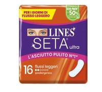 Lines Seta Ultra Assorbenti Anatomici Flussi Leggeri - Confezione Da 16 Pezzi