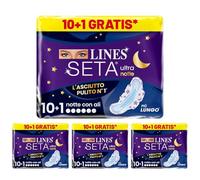 Lines Seta Ultra Notte, 11 Pezzi (Confezione da 4)