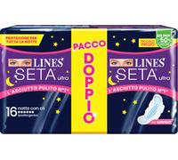 lines Seta Ultra Notte Assorbenti Con Ali 16 Pezzi Pacco Doppio