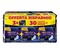 Lines Seta Ultra Notte Assorbenti Con Ali Pacco Scorta 30 pz Assorbent