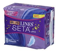 LINES SETA® Ultra Notte con Ali 8 pz Assorbenti