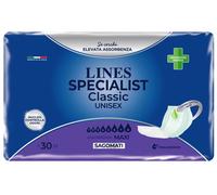 Lines Specialist Pannoloni per incontinenza Classic Sagomati Unisex Taglia Super/Maxi 30 pezzi