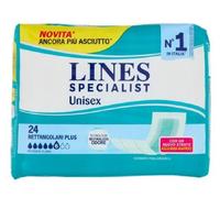 10 Pacchi (240 Pannoloni) Lines Specialist Unisex Rettangolari Plus Perdite Urin