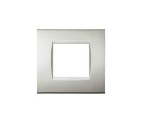 LineteckLED -LNT8002-4- Serie Completa di Placche per Interruttori Prese- Placca 2 Posti 2M Compatibile Living (Silver)