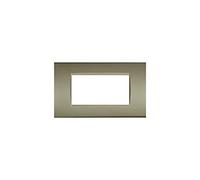 LineteckLED -LNT8004 11- Serie Completa di Placche per Interruttori Prese- Placca 4 Posti Champagne 4M Compatibile living (Champagne)