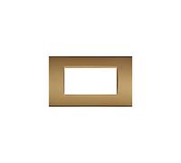LineteckLED -LNT8004 12- Serie Completa di Placche per Interruttori Prese-Placca 4 Posti Oro Satinato 4M Compatibile living (Oro Satinato)