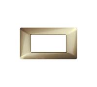 LineteckLED -LNT8004 T7- Serie Completa di Placche per Interruttori Prese- Placca 4 Posti Light Golden (Oro Chiaro) 4M Compatibile matix (Light Golden)
