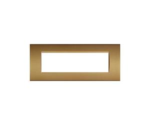 LineteckLED -LNT8007 12- Serie Completa di Placche per Interruttori Prese- Placca 7 Posti Oro Satinato 7M Compatibile living (Oro Satinato)